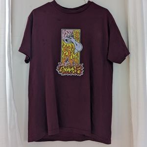 Channel 5 Angry Fire Bird Shirt Maroon
